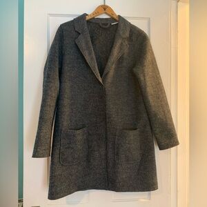 Halogen Charcoal Longline Coat Wool Blend